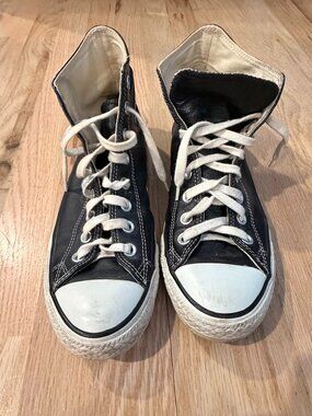 Converse Chuck Taylor All Star Black Leather High Top Sneakers Unisex